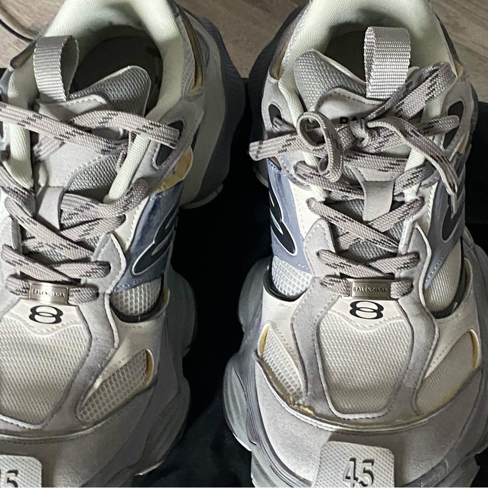 Balenciaga Gray and Cream Athletic Shoes